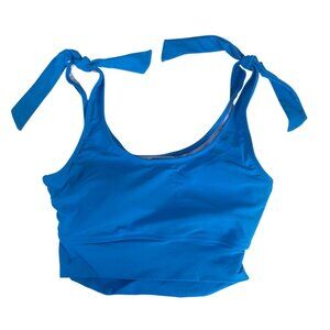 Aimage‎ Tie Shoulder Bikini Top Womens Medium Blue New Swimwear